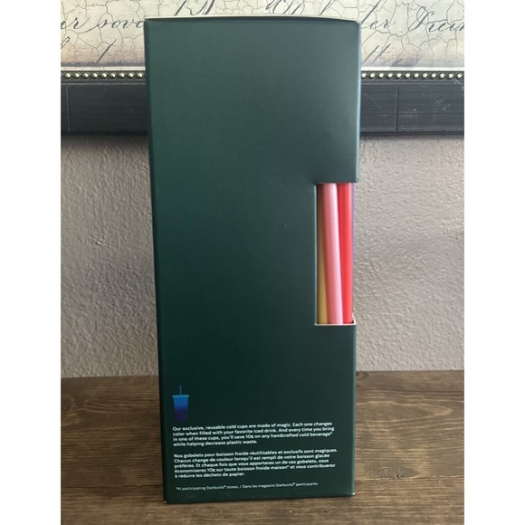 Starbucks 2020 Summer 5 Color-Changing Reusable Cold 24 Oz Cups Tumbler & Straws - Picture 4 of 6